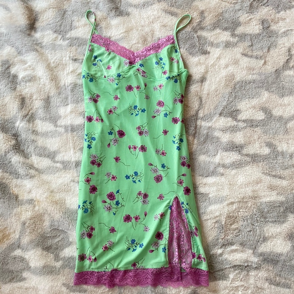 Motel Rocks Mesh Bloom Lime Coti dress- size xs